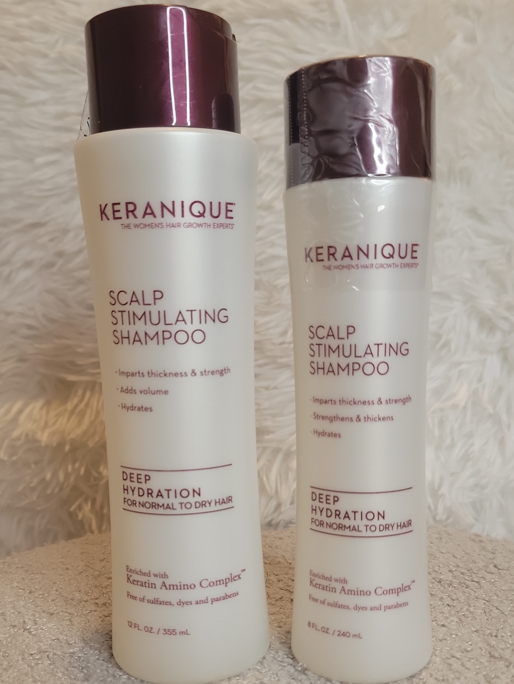 ✨️Keranique✨️Deep Hydration Scalp Stimulating Shampoo - Set of (2) 12oz & 8oz.